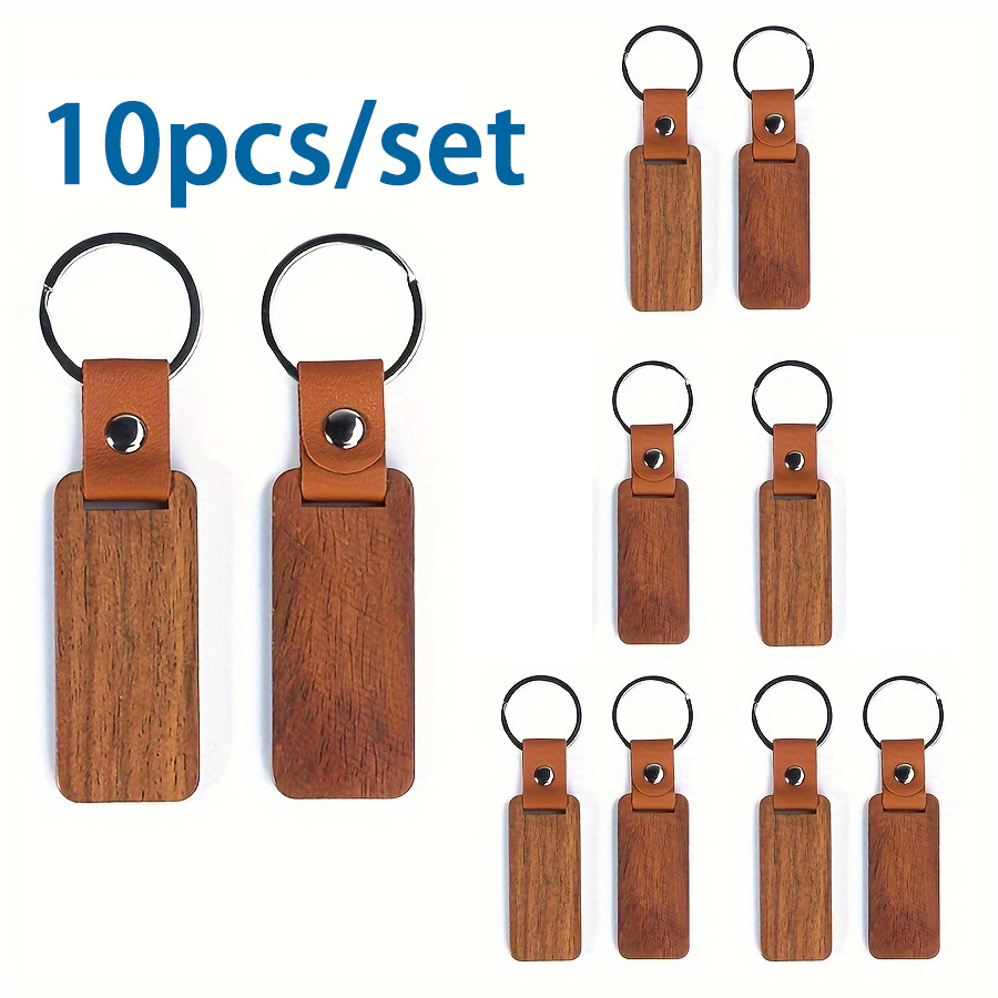 

10/20pcs Ensemble de porte-clés en bois - Anneaux de clés en bois non pour la personnalisée, la fabrication de bijoux, les manuels de bricolage, les étiquettes personnalisées