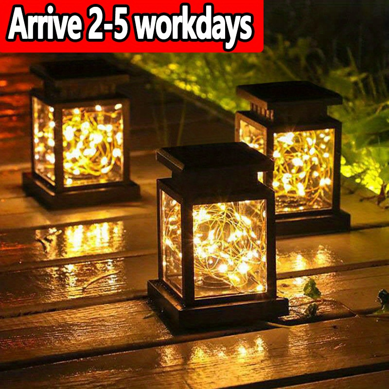 

4-pack Solar Lantern Lights, Outdoor Hanging Decorations, Solar-powered Garden Lights For Rv, Camping, Christmas, Halloween Decor, Solar Nickel Battery