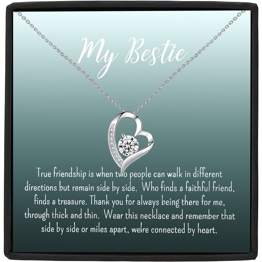 

Gift Box Heart-shaped Necklace For Best Friend, Best Friend Pendant Necklace, Necklace Gift For Best Friend Gift, Birthday Gift, Thanksgiving Thank You Gift Christmas Encouragement Gift