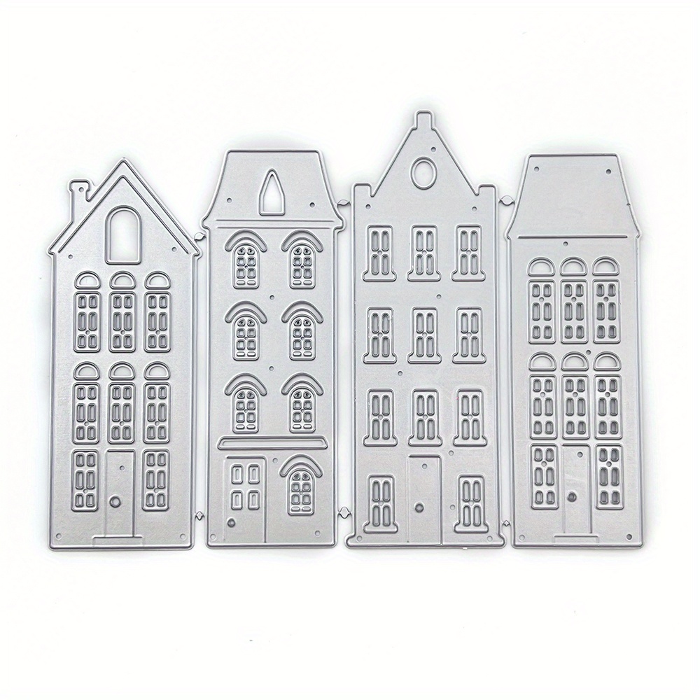 Image of Thanksgiving, Christmas & New Year 1pc Houses Metal Cutting Dies For Card Making, Embossing Paper Photo Album Stamps Craft Templates Moulds