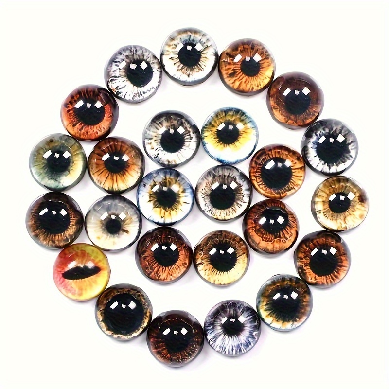 

10/30pcs (5/15 Pairs) Vibrant Glass Eyes For Diy Handmade Animal Dolls, Cats, Dogs, And Dinosaurs - Round Eyes For Crafting And Collectibles - And Realistic 8/10/12/16mm Sizes