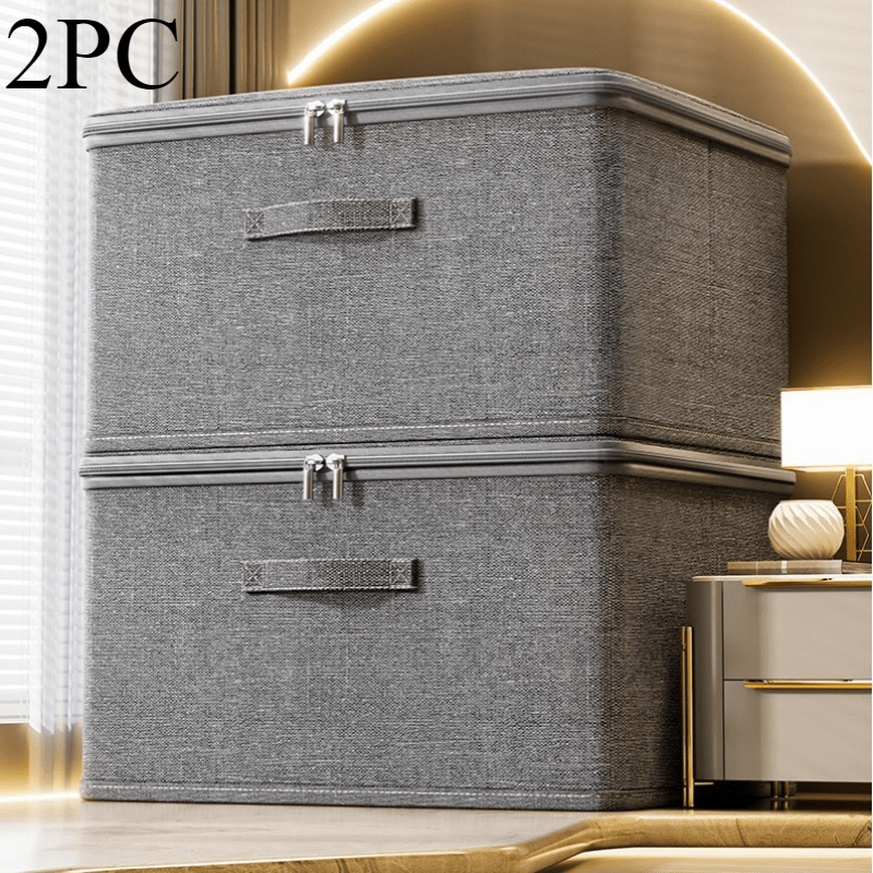 TEMU 2pcs Stackable & Bins - Large, - Organizer For Organization