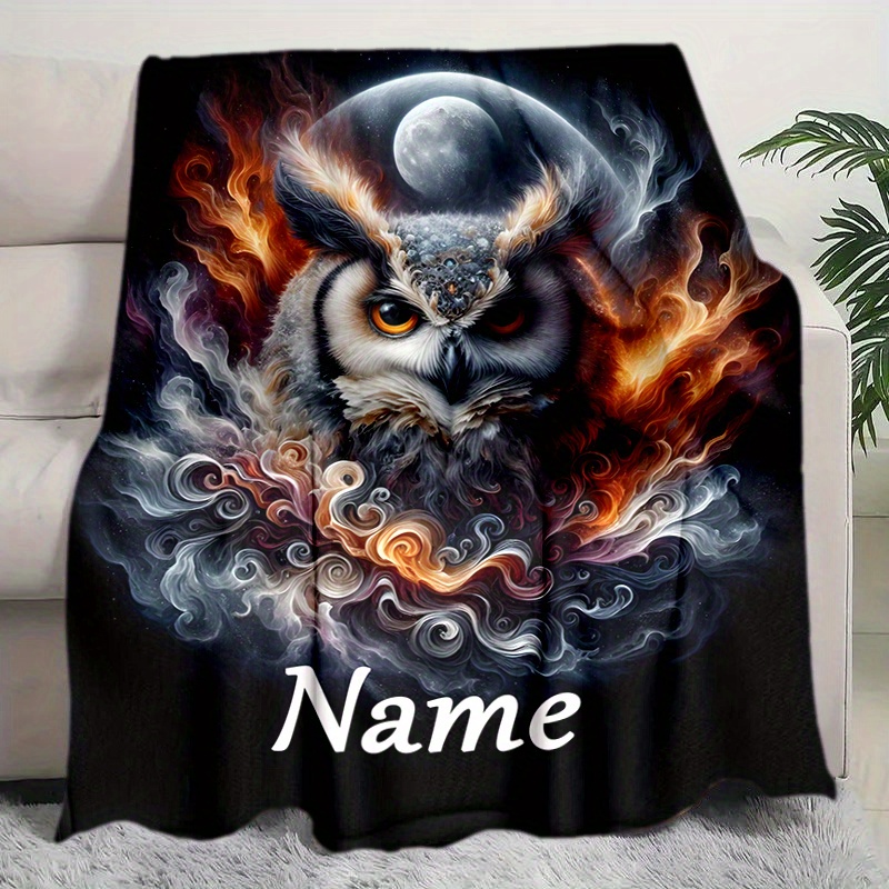 

Customizable 3d Owl Blanket - , & Personalized - For Bed, Sofa, Office Chair - Or Christmas