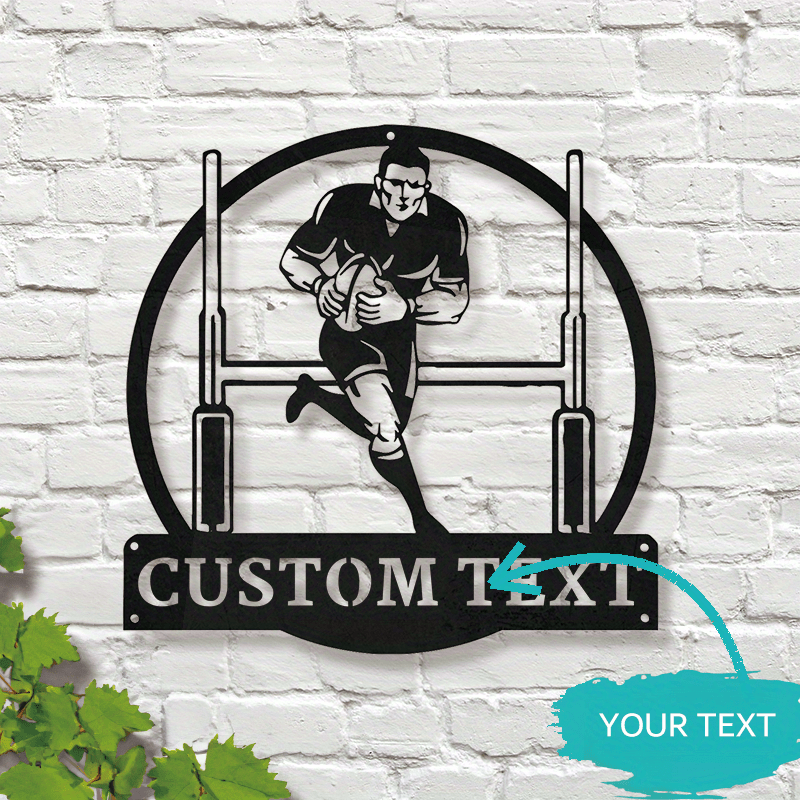 TEMU Custom Metal Art Sign For Union With Personalized Name - Football Decor For Home