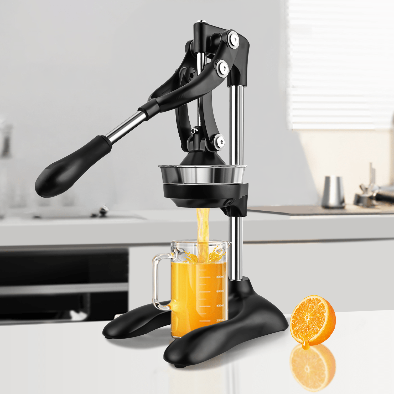 premium stainless steel manual juicer   oranges lemons more   multi functional design with   preservation ideal for home and commercial use black silvery details 0