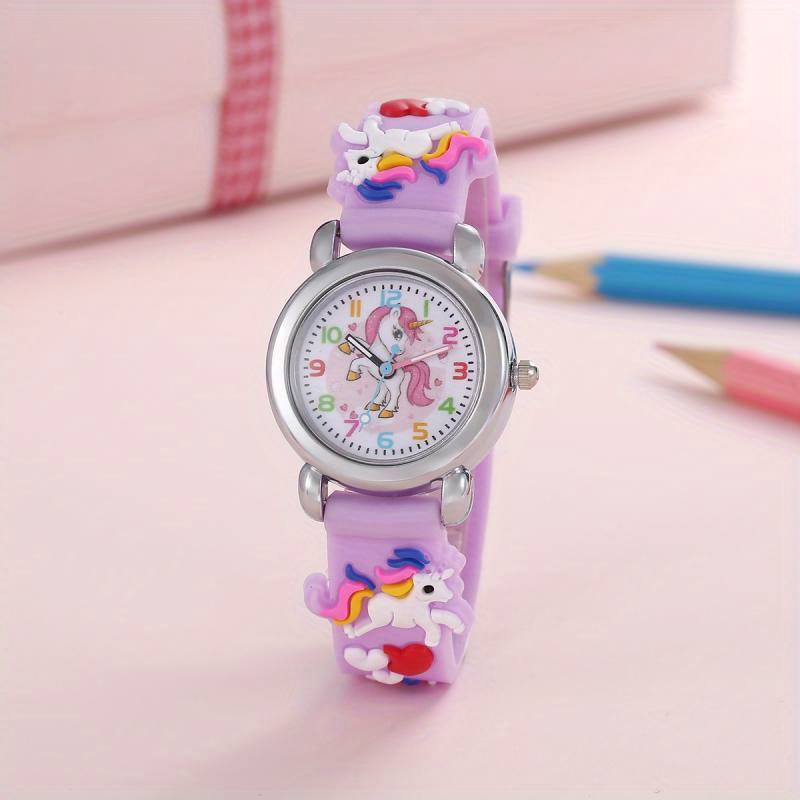 Image of New Stylish Colorful Cartoon Unicorn Watch For Students And Children, Quartz Electronic Watch.