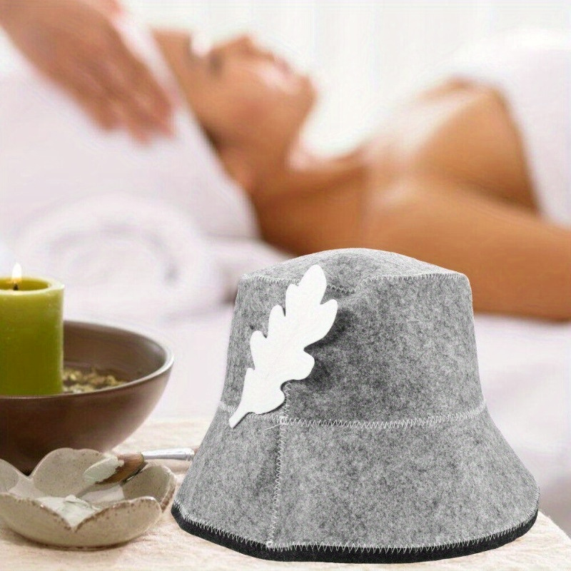 

Felt Sauna Cap - Water-absorbent & Heat-resistant, Comfortable Shower Hat For And Rooms