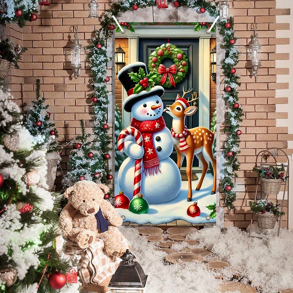 

Snowman & Christmas - 35.4x70.9" Decoration, For & Decor, No Needed, Christmas Decor