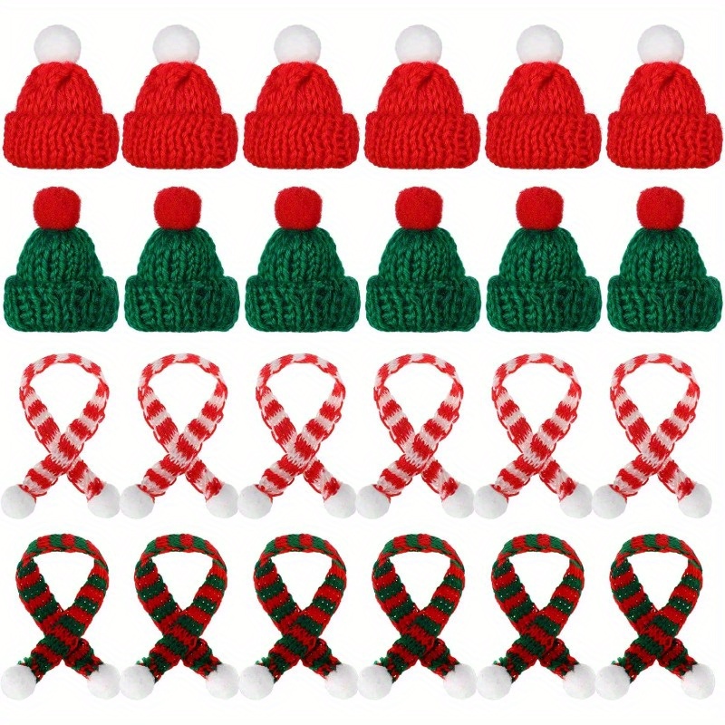 

Mini Knit Hats And Scarves Set - Christmas Decorations And Dolls
