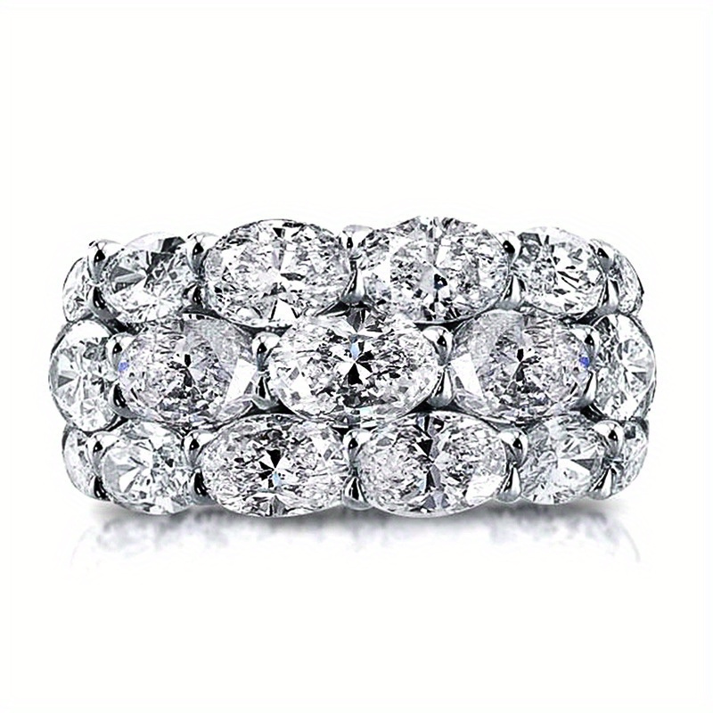 

1pc Luxury Ring, High-grade Studded With Of Zircon Rings, Wedding Ring Accessories