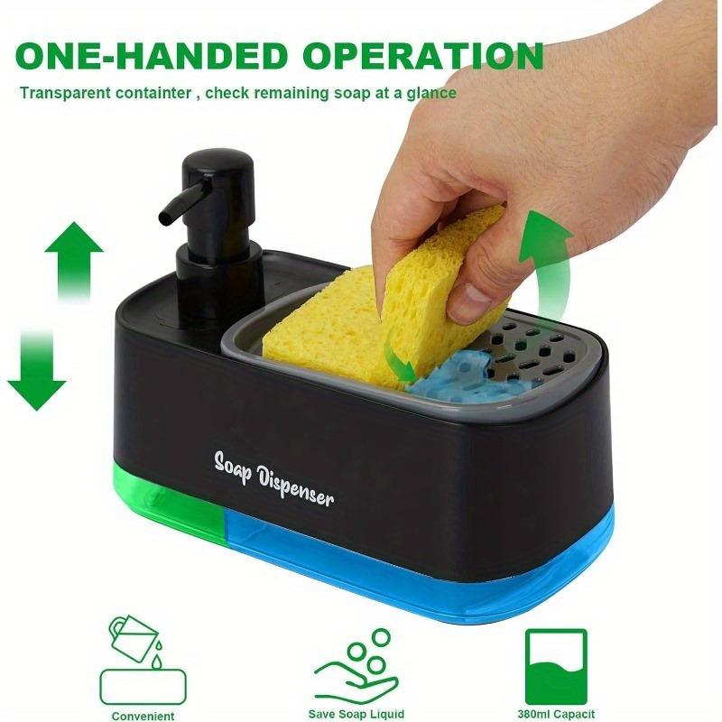 

2-in- Sponge - -, Non-electric, Organizer 380ml For Bathroom Countertop - Oil- And Dish