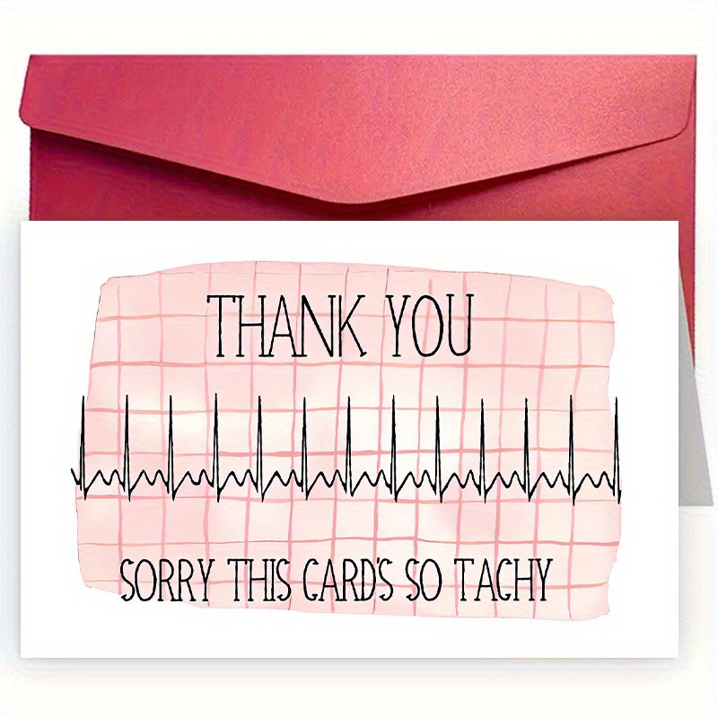 

Funny Ekg-themed Greeting Card With Envelope (4.7"x7") - Doctors, Nurses, And - Ideal For Birthdays, Thank , And Appreciation