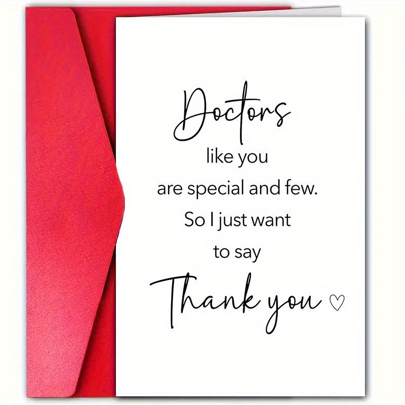 

1pc, Unique Doctors Thank You Cards With Envelope (12cm*18cm), For Doctors, Hero Doctor, Doctors Are Special And Rarely Have Cards, Doctor Thank You Cards, Doctor Thank Cards, Stethoscope, Aide Day