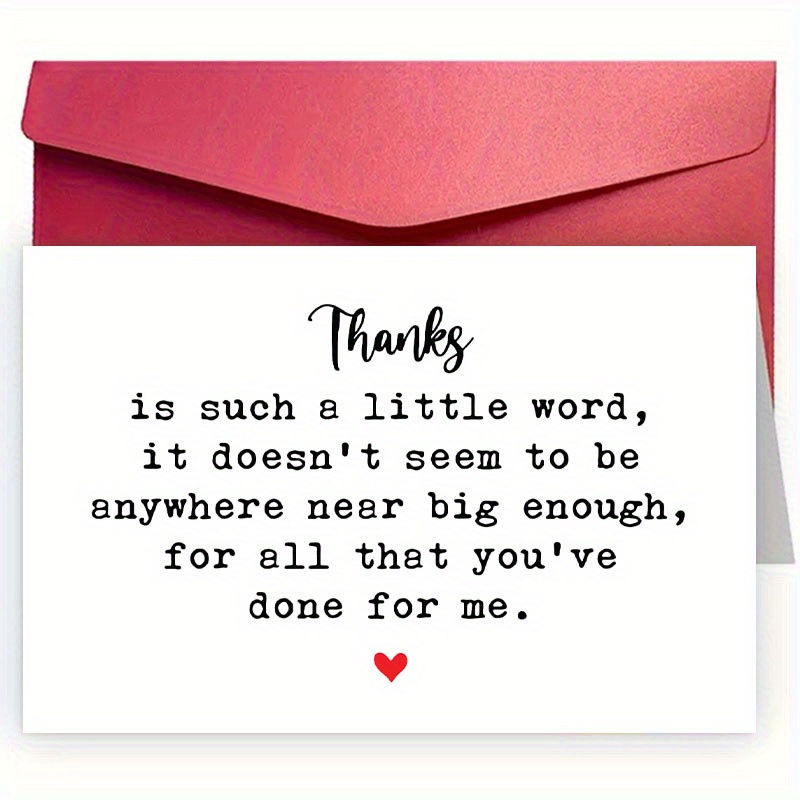 

1pc Paper Thank You Greeting Card With Envelope, Appreciation Note For Anyone - Ideal For Doctors, Surgeons, , , , , Wedding Guests - Gratitude