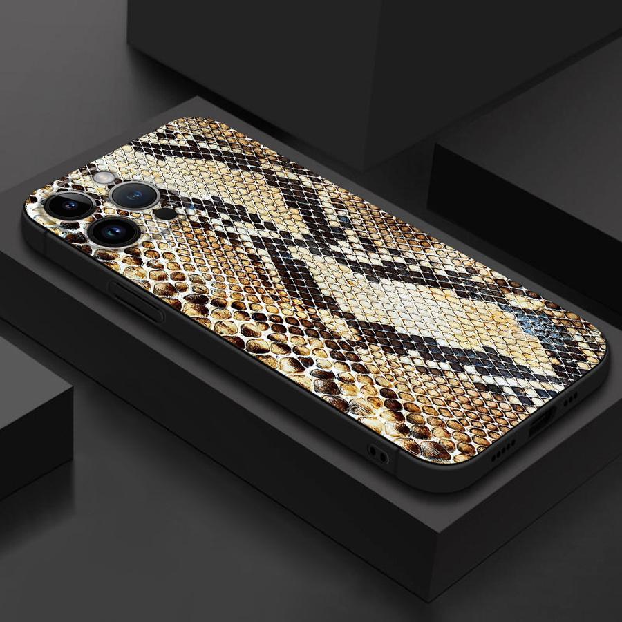 

Snake Skin Pattern Printing Case For Pro Max 15 Plus 13 14 11 12 Mini Silicone Mobile Cover Soft Phone Shell