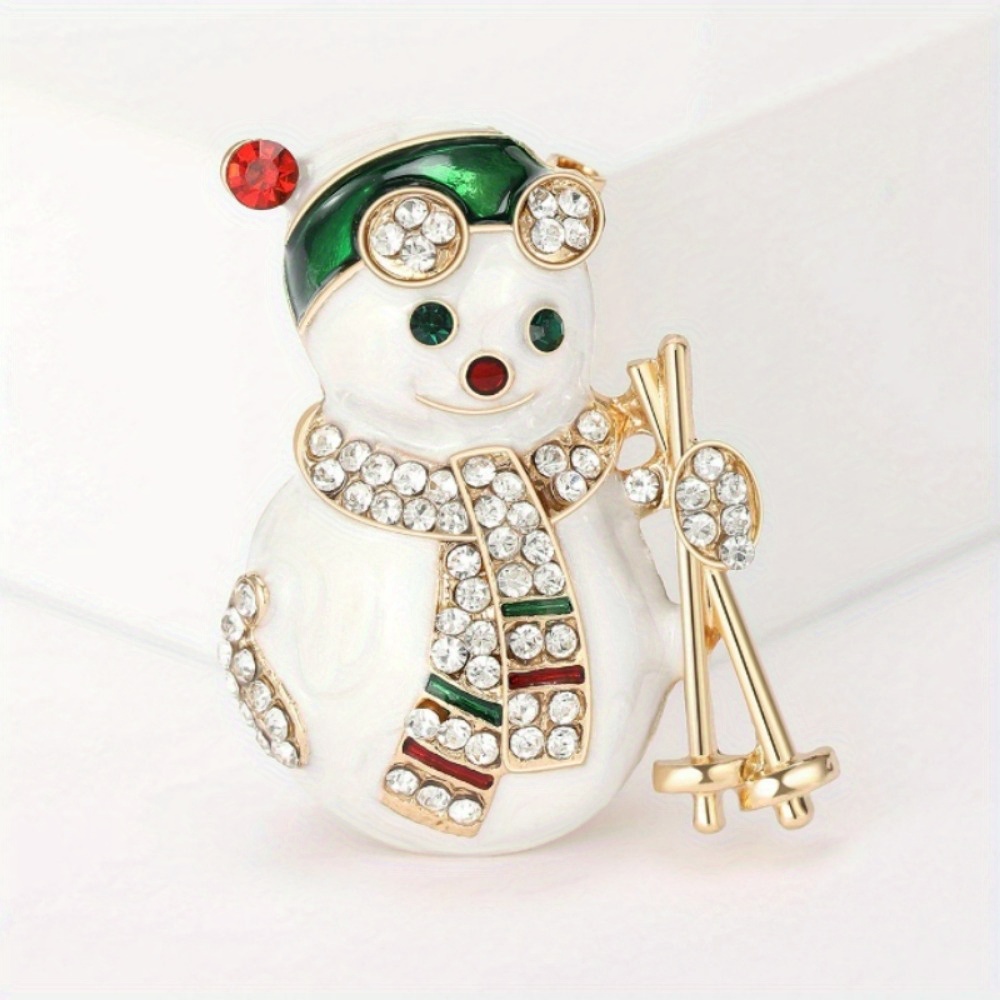 

1pc Christmas Snowman Brooch, Cartoon Christmas Snowman Pin Clothing Accessories, West Creative Fashion Commuter Accessories