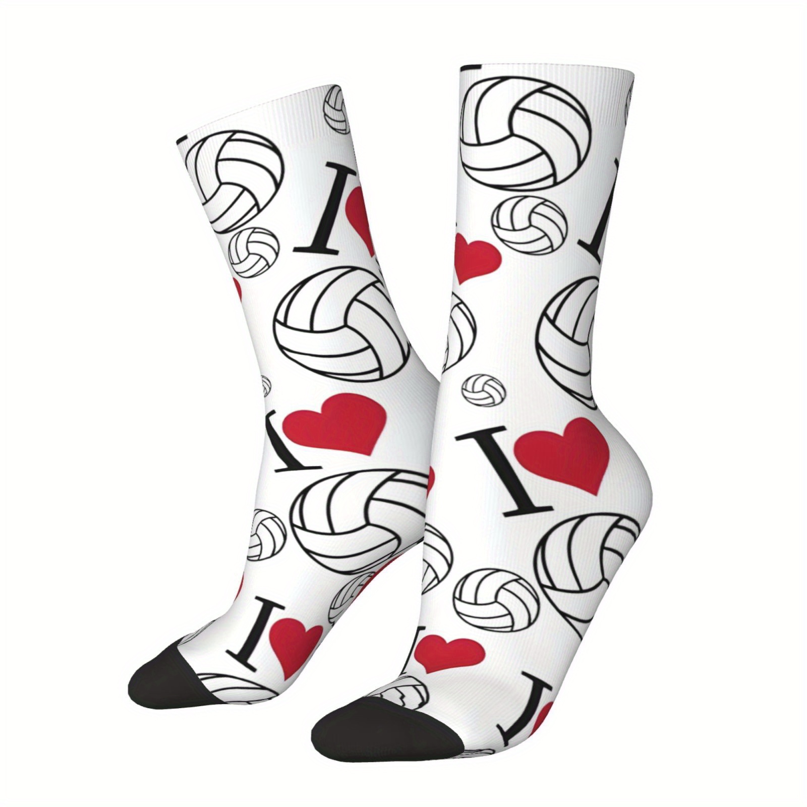 

1 Pair Of Men's Hip Hop-inspired '' Crew Socks - Breathable, Quick-dry Athletic Socks With Fun Cartoon Print, Novelty Gift Idea