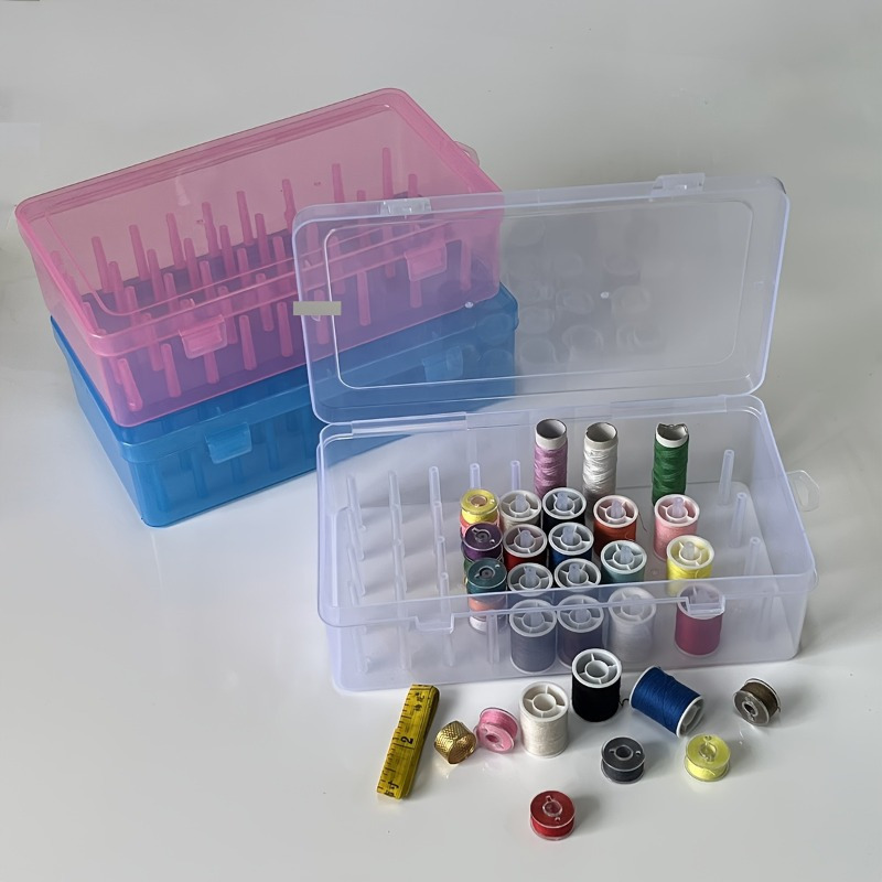 

1pc Transparent Thread Spool Storage Box, Suitable For Diy Sewing And Needlework Crafts, Can Hold Multiple Thread Spools, Thread Not Included, Transparent, Needlework Crafts