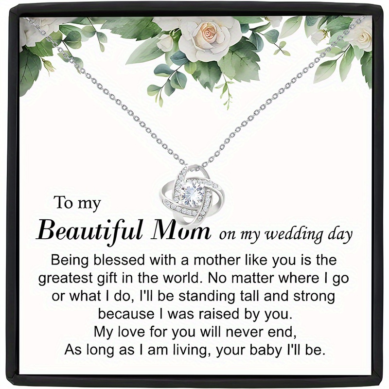 TEMU Gift Knot Necklace, Mother Of The Bride Gifts, Mother Of The , Gifts For Mom On Wedding Day, Gift For Mother Of The Groom From Bride, Mother Of