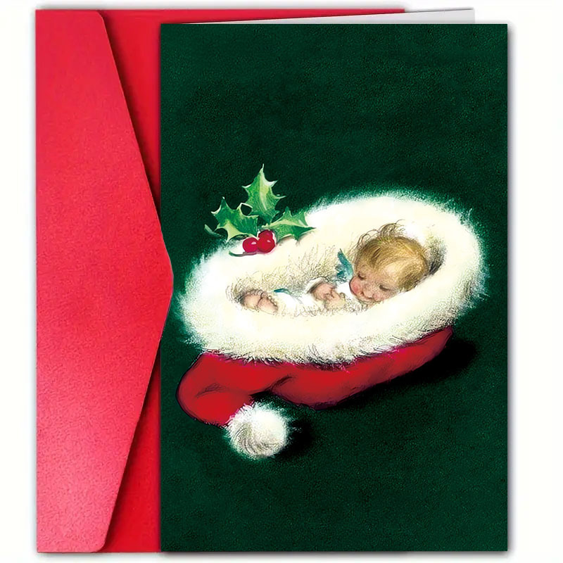 

Card With Envelope (4.7"x7") - Classic Holiday Wishes, Elegant Design, Everyone