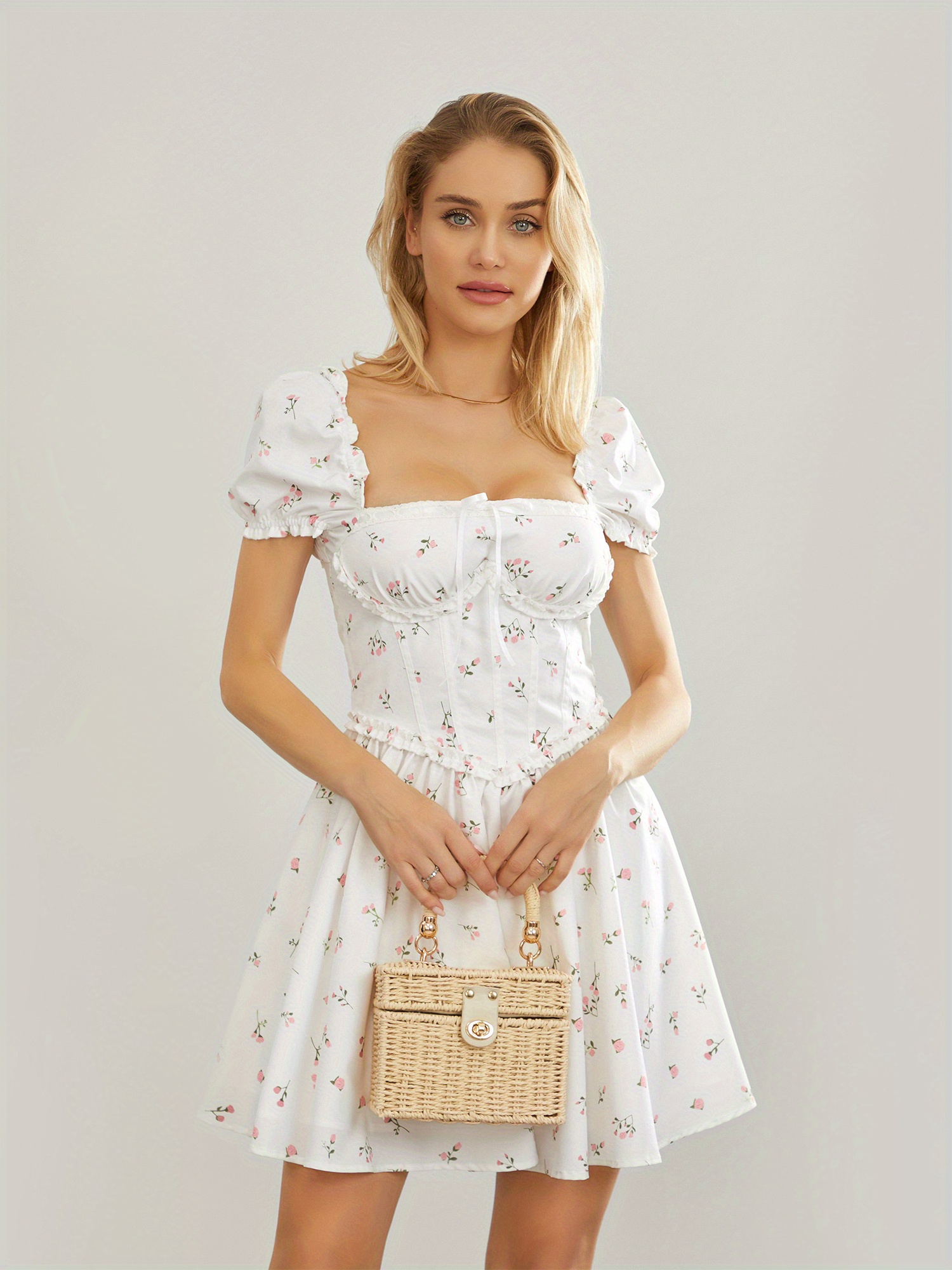 strapless open back dress Lucianne Off The Shoulder Mini Dress White main image 1