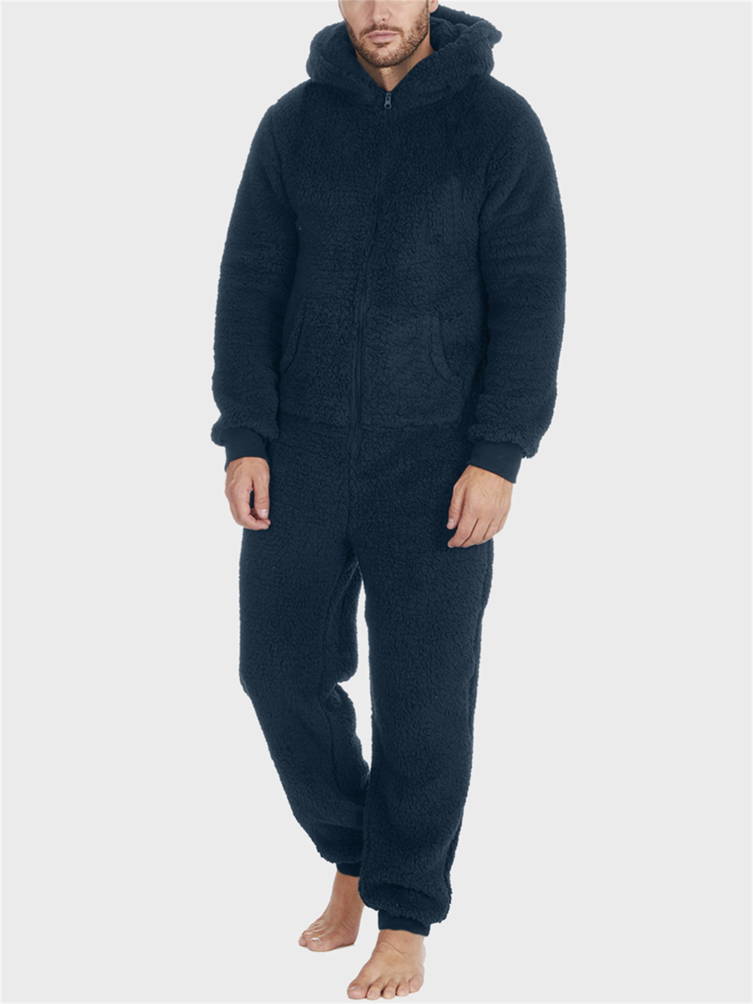 Pijama Largo Chaqueta Polar Pijama Hombre Pijama Hombre Capucha