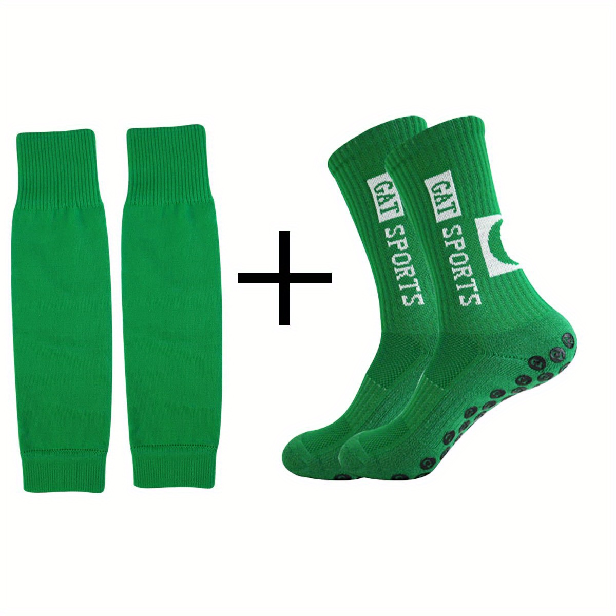 2pcs Set Of Dot Glue Anti-slip Football Socks Basketball Socks Mid-calf Men's Socks Sports Socks And Compression Leg Sleeves Compression Leggings