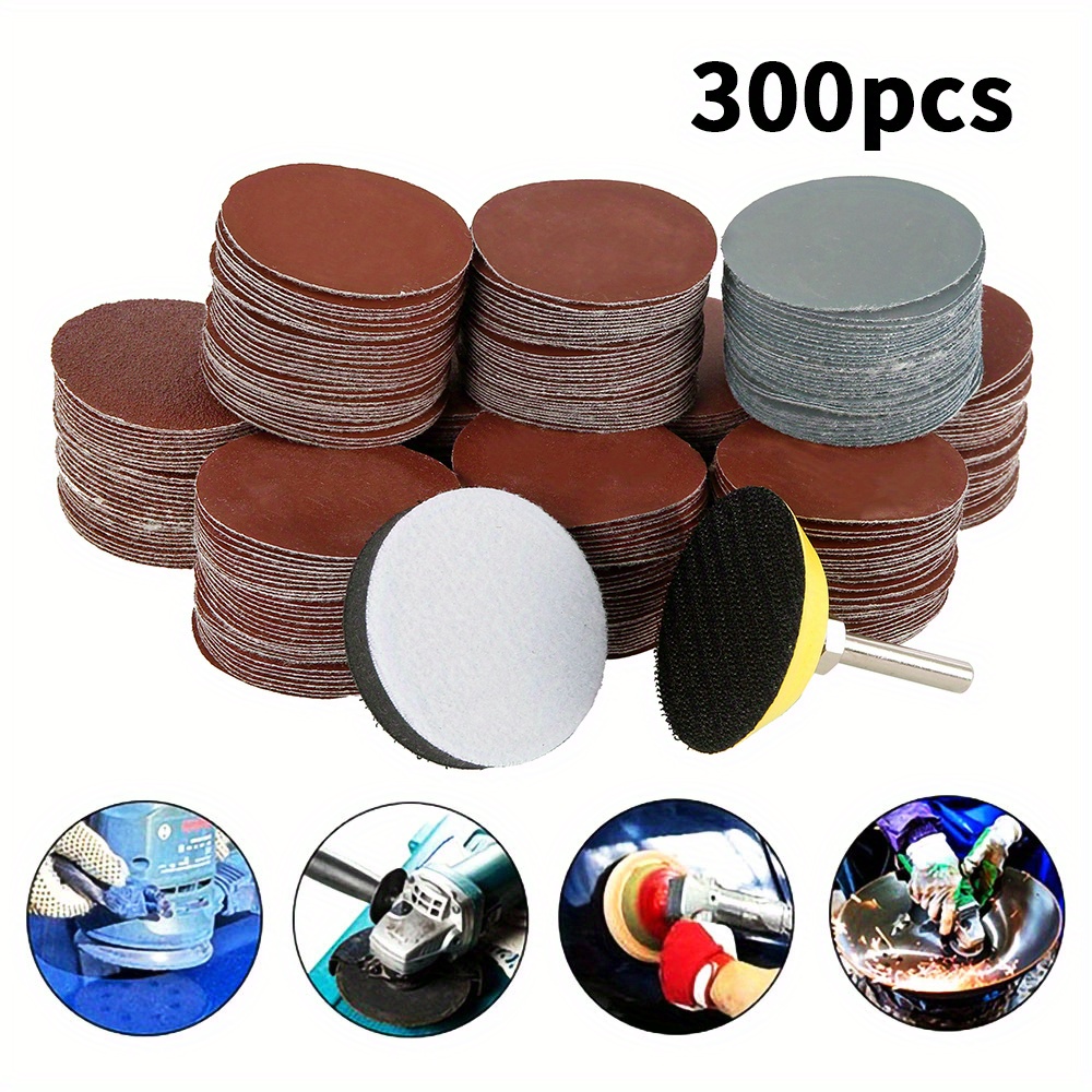 

300pcs Sanding Discs 2 Inch Sanding Pads 80-3000 Grit Sanding Paper Flocked Sanding Sheet Polishing Sandpaper For Metal Change Sanding Sheets 80-3000 Grit Sanding Paper Set