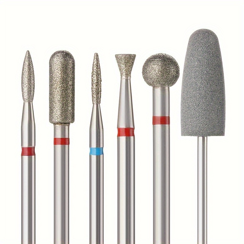 

6pcs Diamond Sand Nail Drill Bit Set - Hypoallergenic, Electric Manicure Tools For Acrylic & Gel Removal, Cuticle Polishing & Shaping - Home & Salon Use, Nail Tech Supplies