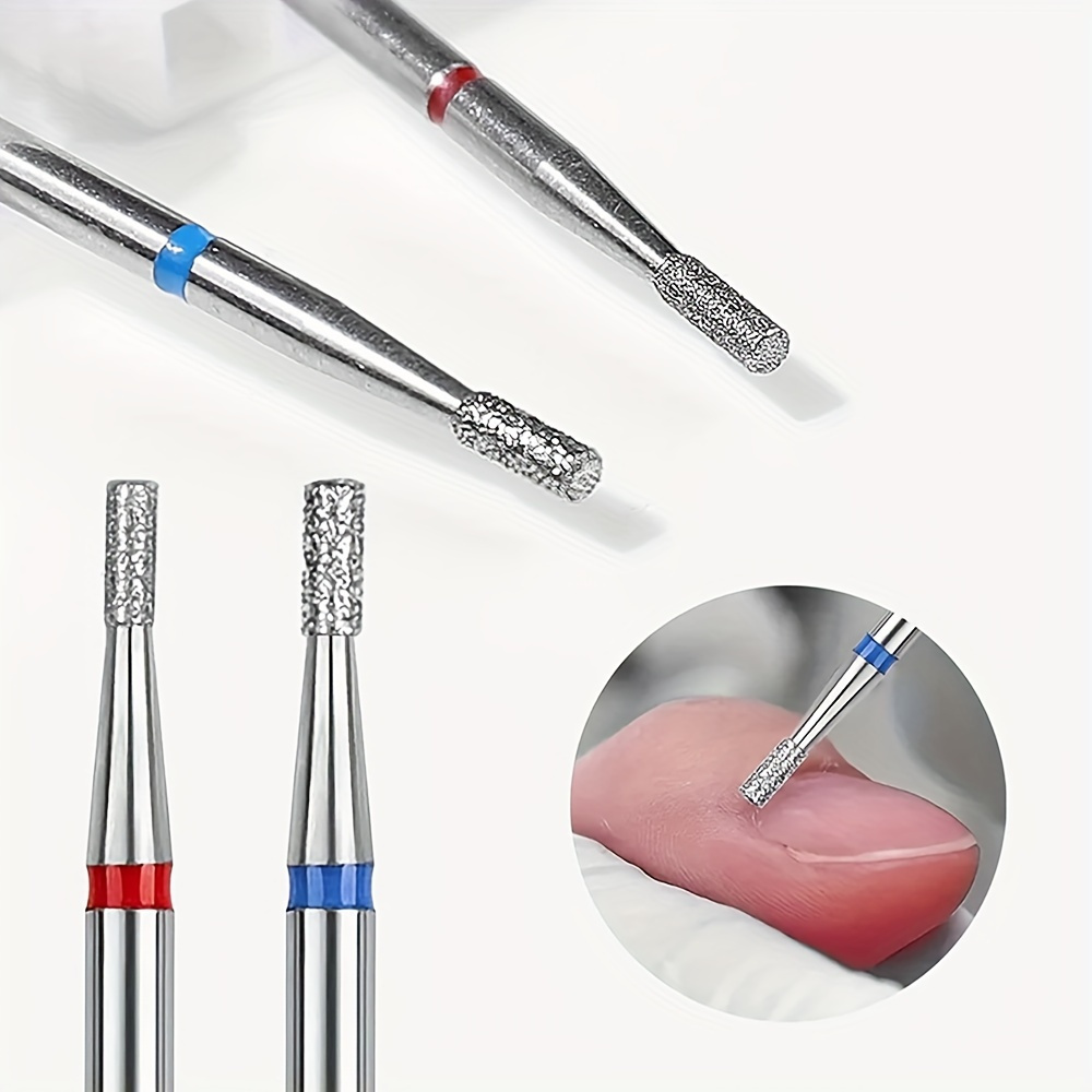 2pcs Nail Drill Bits For Manicure, Steel Grinding Head For Cuticle, Dead Skin, And Under Nail Care - Professional Tools, Unscented