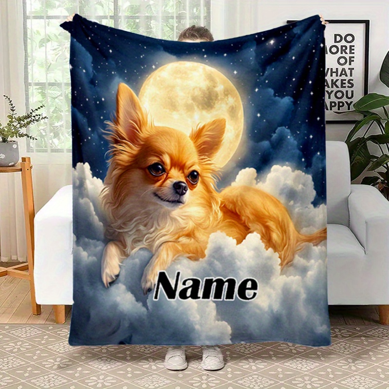 

1pc Personalized 3d Dog Polyester Blanket - For Bed, Sofa, Office Chair - For , Christmas