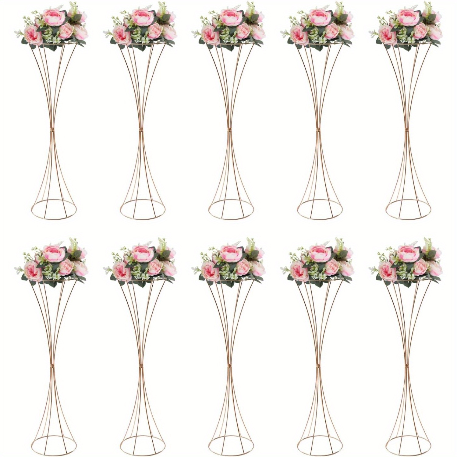 

Vase Doré de pouces de Hauteur, Ensemble de 10 Vases Métalliques pour Centres de Table de Mariage, Ensemble de Vases Empilables, Support de Fleur pour Décoration de Fête d'Anniversaire