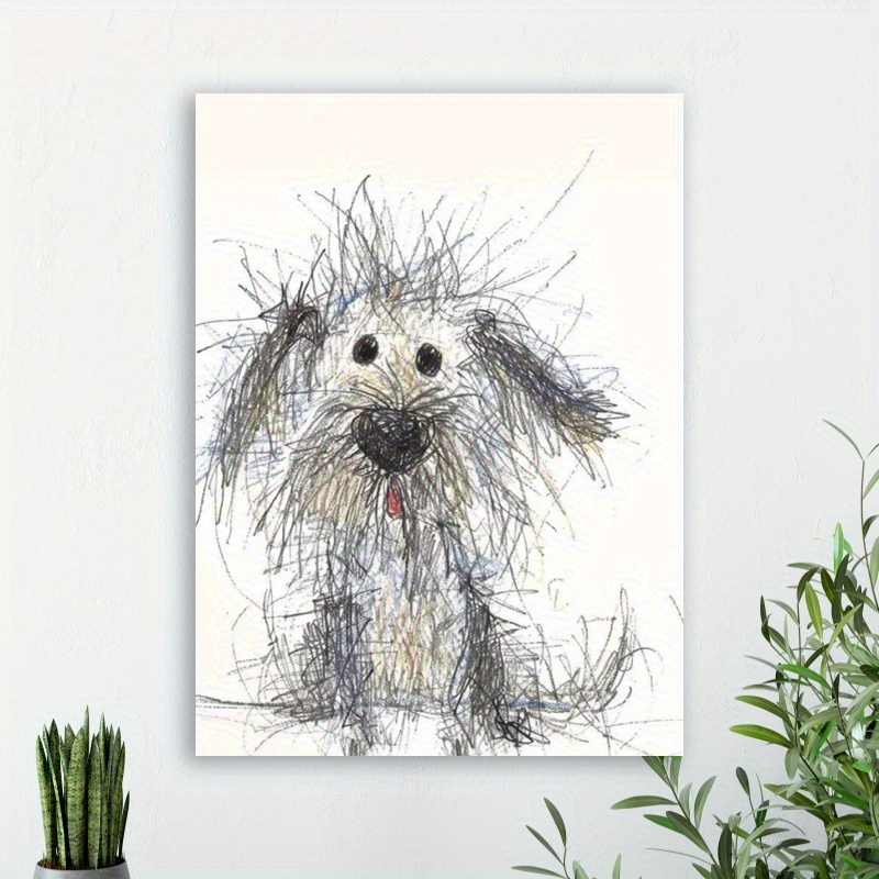 

Wooden Frizzy Puppy Canvas Painting (1)thickness 2.25cm/ 0.9inch, High Quality Wall Art Prints Poster, Direct Hanging Wall Picture, Decor For Home Gifts, Living Room, Bathroom, Bedroom, Kitchen