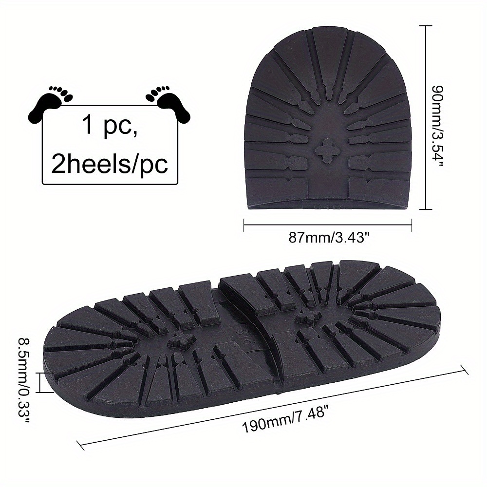 TEMU 1pc Shoe Replacement Rubber Out Sole Durable Rubber Half Sole And Heels Raised Grain Repair Sole Pad Shoe Repair Replacement For Shoes Sports