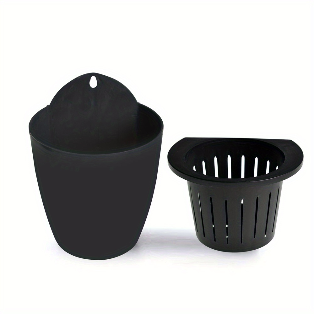 

Wflnhb 7 Packs Lazy Flower Pots Shelf Water Planter Walls Self Watering With Hooks Suitable For Indoor And Outdoor Black