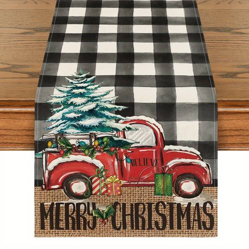e merry christmas tree table runner 13 x 72 inch and placemat 12 x 18 inch set of 4 seasonal kitchen dining table room funky home decoration for outdoor home party 13x72 inch