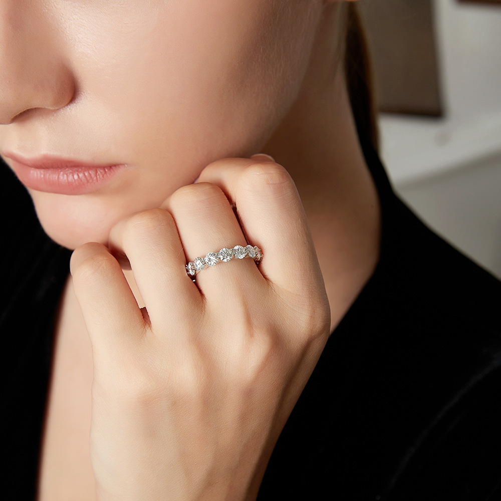 Sparkling CZ Engagement Wedding Band Women Ring Size 5 10
