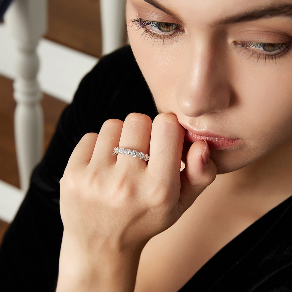 Sparkling CZ Engagement Wedding Band Women Ring Size 5 10