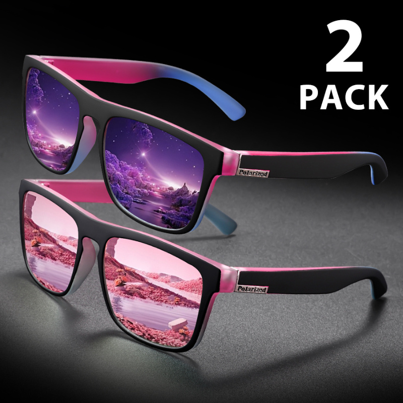 

2pcs Vibrant Polarized Sports Fashion Glasses - Fashionable, With Coating For Baseball & Outdoor Activities