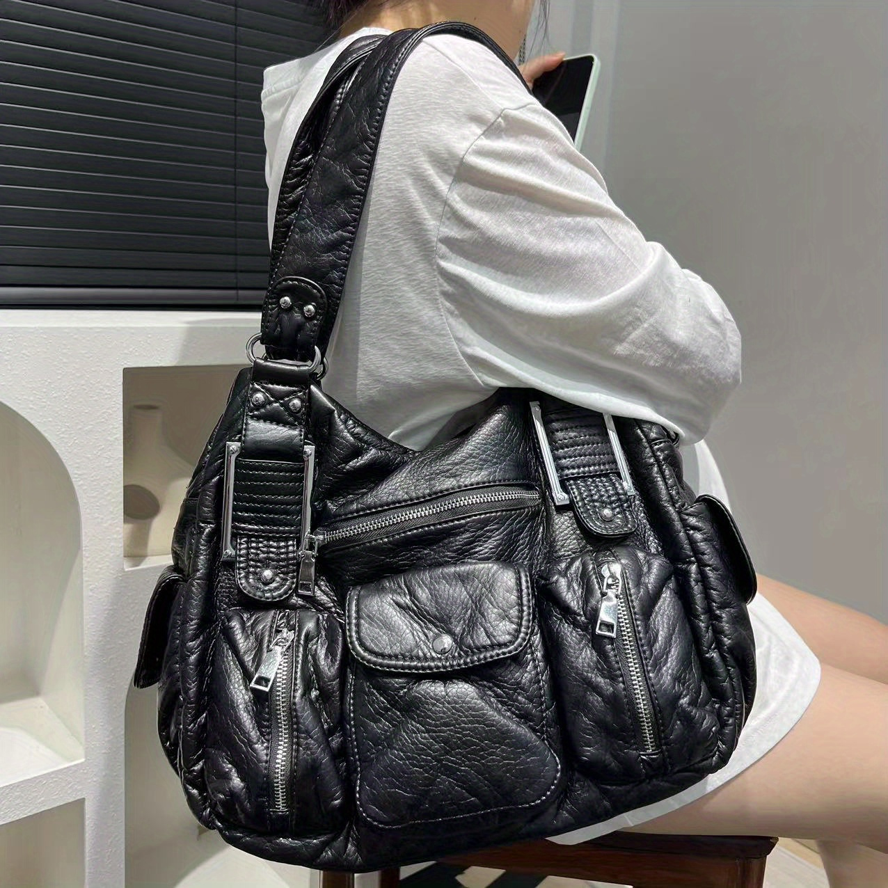 y2k style womens tote bag black synthetic synthetic - Temu