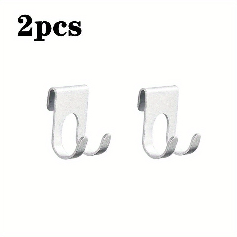 E-shop 2 Stk. Verstellbare Aluminiumhaken - Bohrfreier Handtuch- & Schlüsselhänger, Kompatibel mit Duschglas-Türen, Metall-Badezimmer-Organizer für