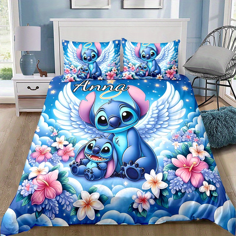 

Personalized Stitch Anime Cartoon Duvet Cover Set Polyester 100% - Knitted Bedding With Zipper Closure, Tear Resistant & Machine Washable - Includes Duvet Cover & 2 Pillowcases (no Insert)