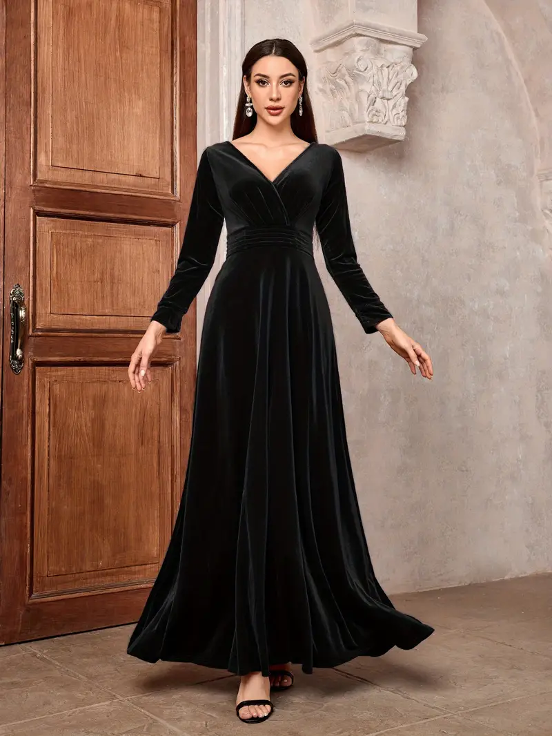 middle eastern muslim fashion dress black v neck long - Temu Saudi Arabia middle eastern muslim fashion dress black v neck long - Temu Saudi Arabia