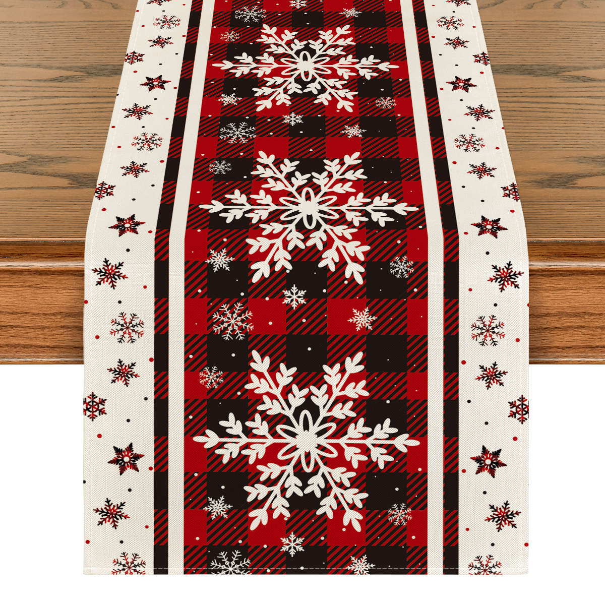 

Sm:)e Snowflakes Christmas Table Runner 13 X 72 Inch And Placemat 12 X 18 Inch Set Of 4, Seasonal Winter Kitchen Dining Table Room Funky Home Decoration For Home Funky Home Decor