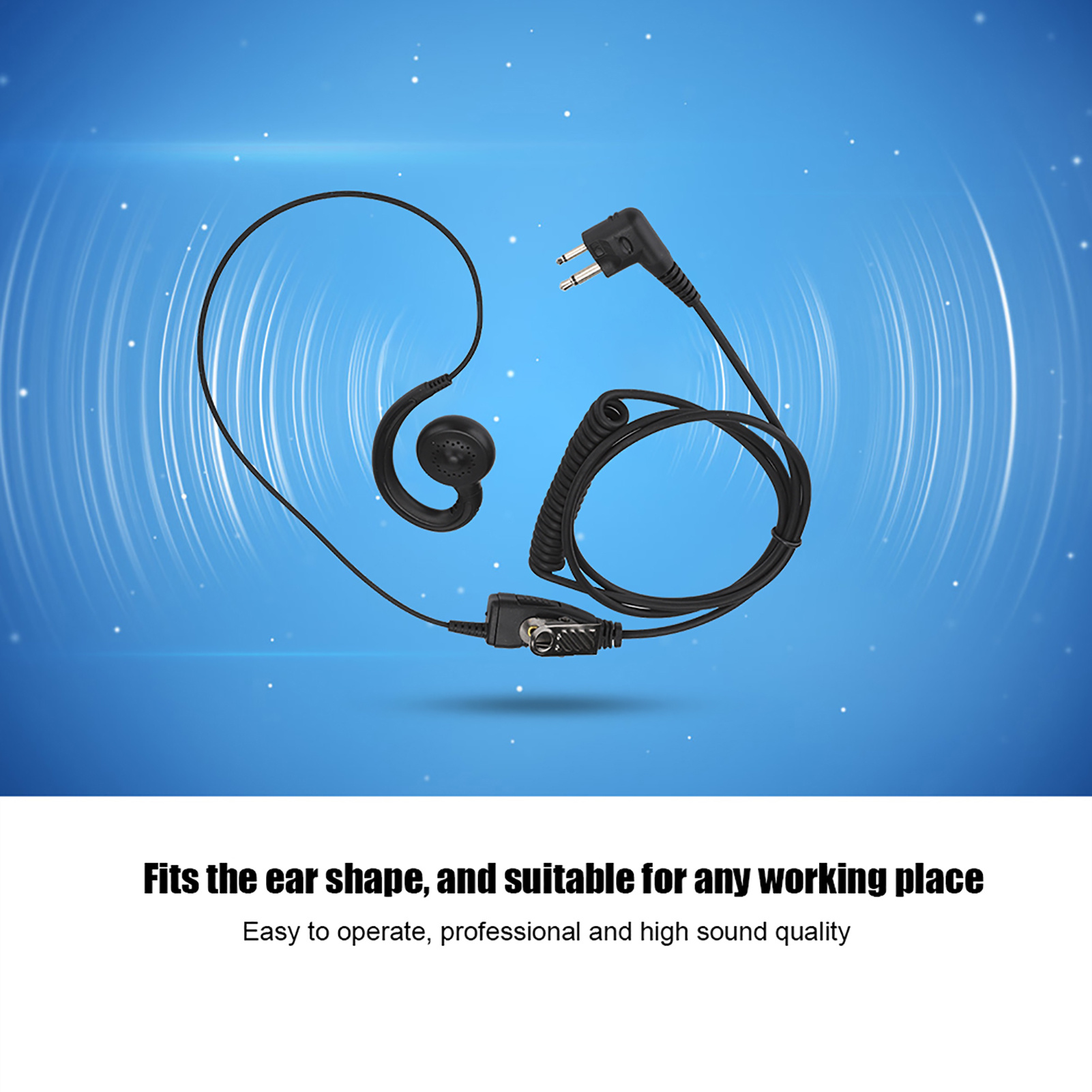 

Earphone, 2 Way Radio Ptt Mic 180° Rotating For