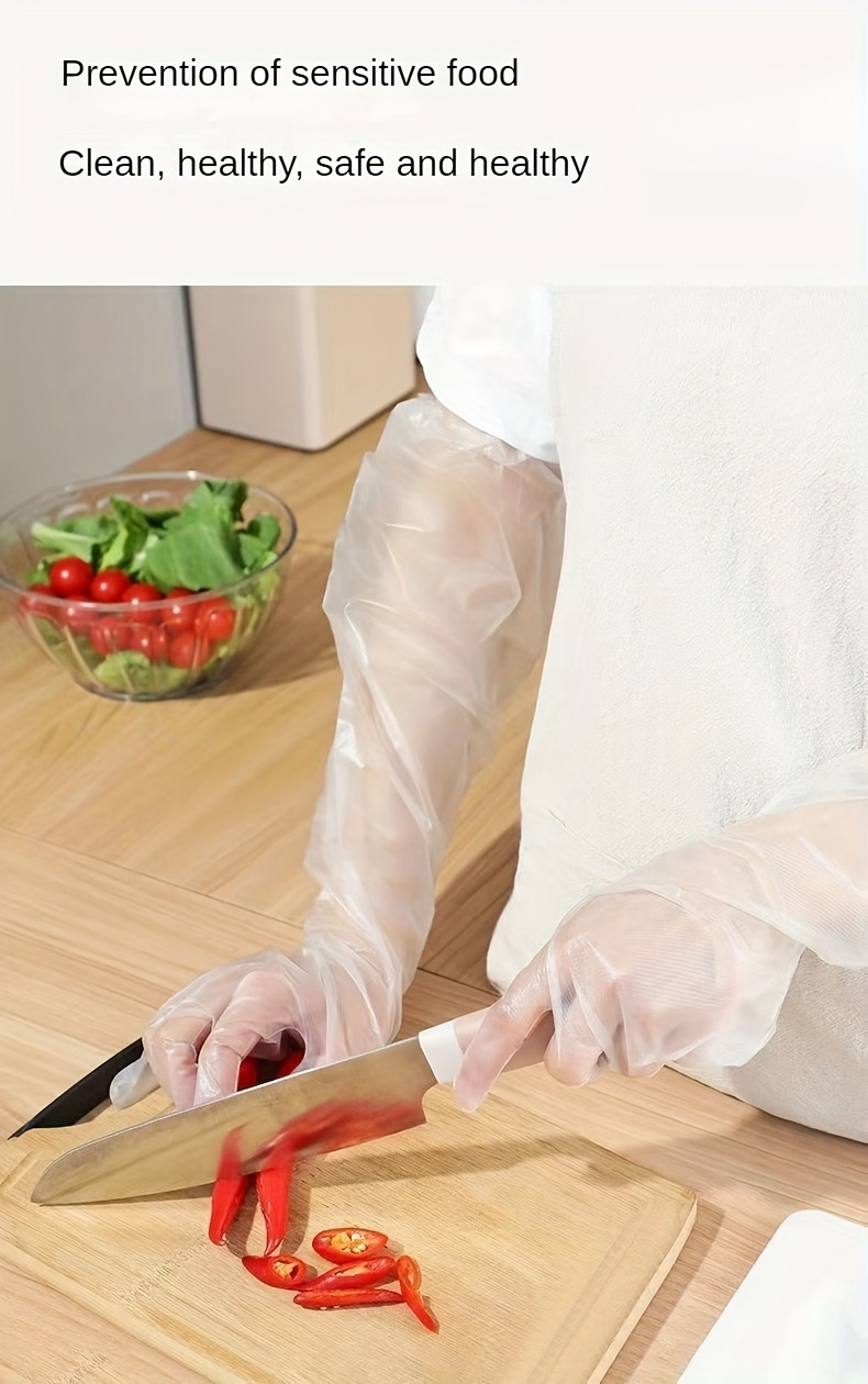 pack of 20 extra long kitchen cleaning gloves waterproof and oil resistant   and comfortable plastic gloves suitable for dishwashing cleaning and gardening reusable with   materials details 6