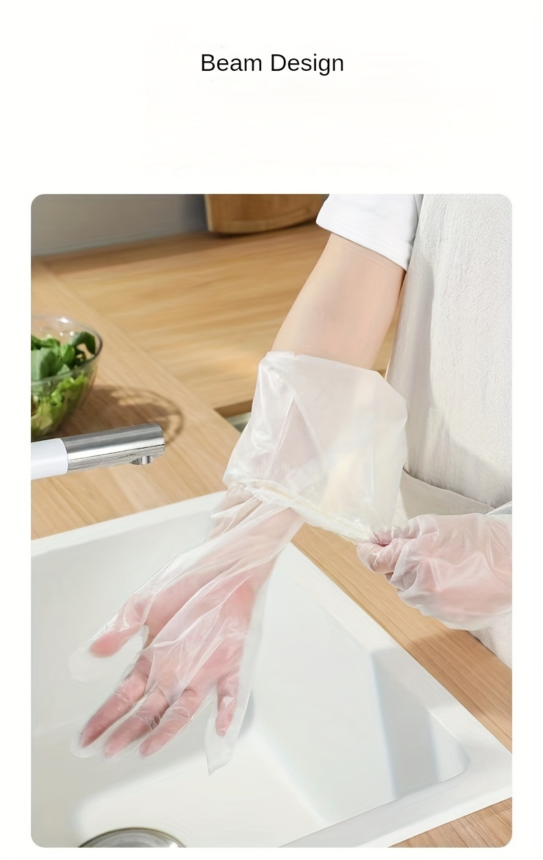 pack of 20 extra long kitchen cleaning gloves waterproof and oil resistant   and comfortable plastic gloves suitable for dishwashing cleaning and gardening reusable with   materials details 7