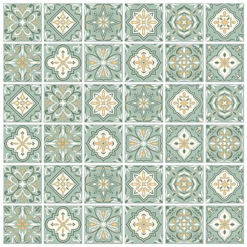 1set 36pcs waterproof pvc tile stickers for kitchen bathroom waterprrof wall tiles square with flower pattern 100x100mm 12 style 3pcs style