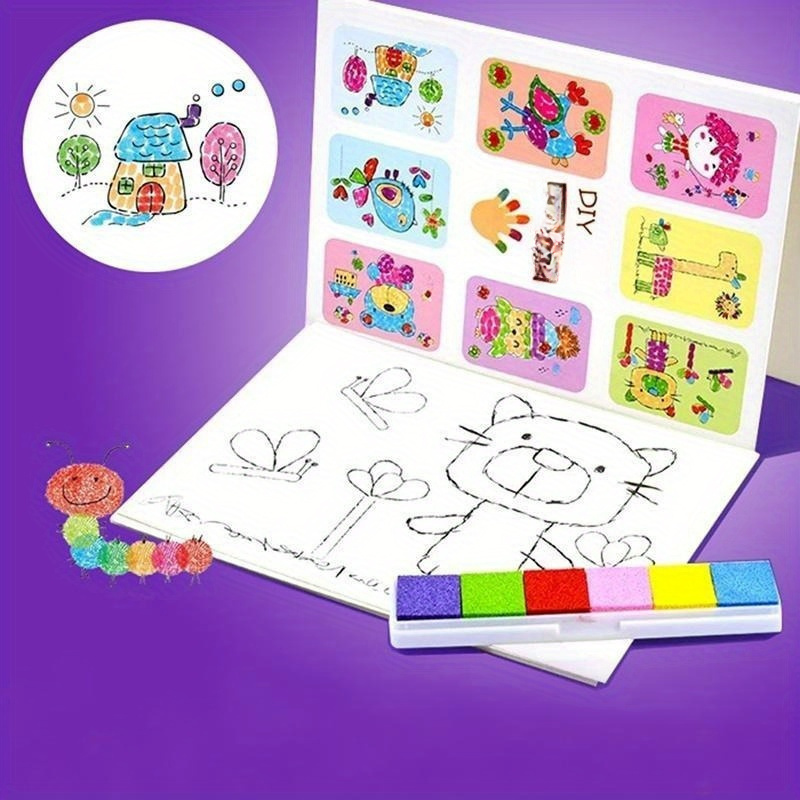 

' Finger Paint Kit - Non-toxic, Washable Watercolor Craft Set With Diy Tools & Accessories, 7.1" X 5.1" Paper