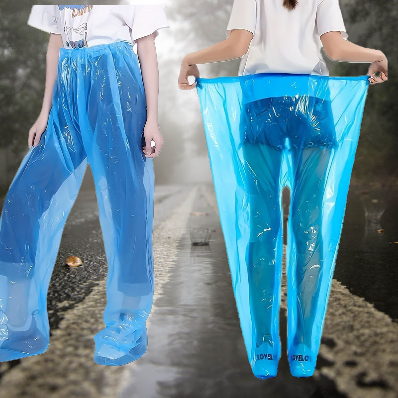 2pcs Lightweight Rain Pants For Adults - Thick, With Elastic Waistband, Perfect For All Weather , Accessory